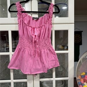Self Esteem Pink Ruffled Blouse